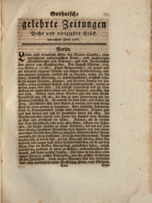 Gothaische gelehrte Zeitungen Samstag 8. Juni 1776