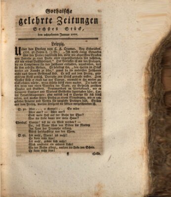 Gothaische gelehrte Zeitungen Samstag 18. Januar 1777