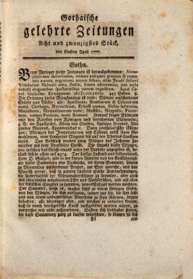 Gothaische gelehrte Zeitungen Samstag 5. April 1777
