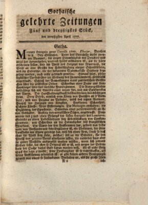 Gothaische gelehrte Zeitungen Mittwoch 30. April 1777