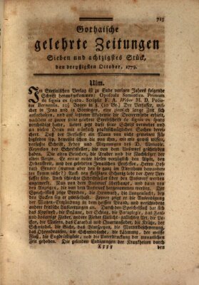 Gothaische gelehrte Zeitungen Samstag 30. Oktober 1779