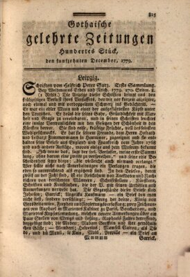 Gothaische gelehrte Zeitungen Mittwoch 15. Dezember 1779
