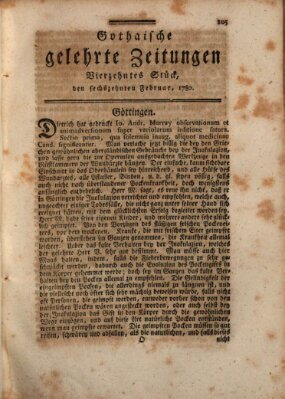 Gothaische gelehrte Zeitungen Mittwoch 16. Februar 1780