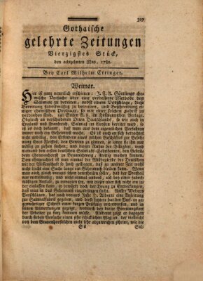 Gothaische gelehrte Zeitungen Samstag 18. Mai 1782