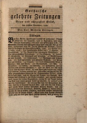 Gothaische gelehrte Zeitungen Mittwoch 6. November 1782
