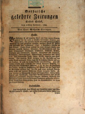 Gothaische gelehrte Zeitungen Mittwoch 1. Januar 1783
