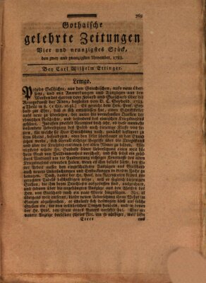 Gothaische gelehrte Zeitungen Samstag 22. November 1783