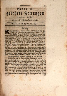 Gothaische gelehrte Zeitungen Samstag 31. Januar 1784