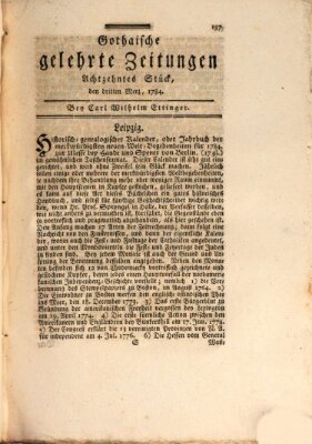 Gothaische gelehrte Zeitungen Mittwoch 3. März 1784