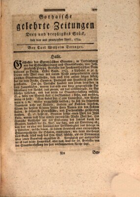 Gothaische gelehrte Zeitungen Samstag 24. April 1784