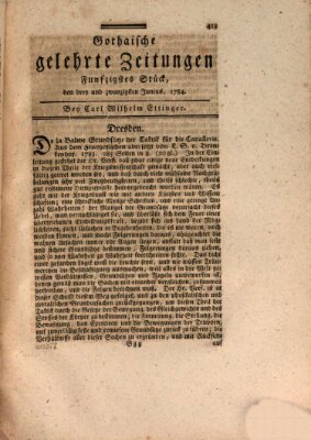 Gothaische gelehrte Zeitungen Mittwoch 23. Juni 1784