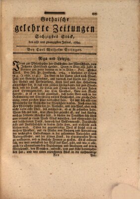 Gothaische gelehrte Zeitungen Mittwoch 28. Juli 1784