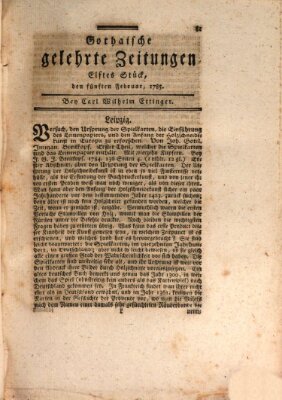 Gothaische gelehrte Zeitungen Samstag 5. Februar 1785
