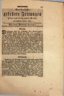Gothaische gelehrte Zeitungen Mittwoch 12. Juli 1786