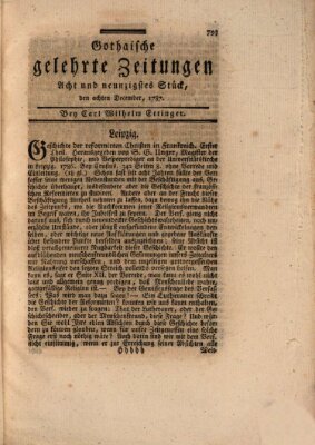 Gothaische gelehrte Zeitungen Samstag 8. Dezember 1787