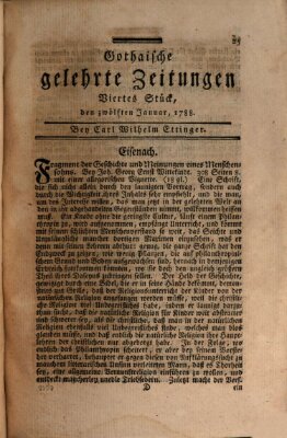 Gothaische gelehrte Zeitungen Samstag 12. Januar 1788