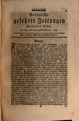 Gothaische gelehrte Zeitungen Mittwoch 23. Januar 1788