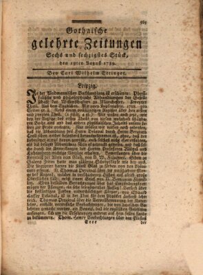 Gothaische gelehrte Zeitungen Mittwoch 19. August 1789