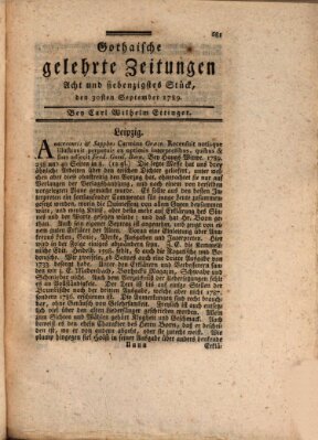 Gothaische gelehrte Zeitungen Mittwoch 30. September 1789