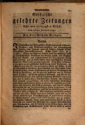 Gothaische gelehrte Zeitungen Mittwoch 16. Juni 1790