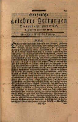 Gothaische gelehrte Zeitungen Mittwoch 19. Oktober 1791