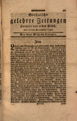 Gothaische gelehrte Zeitungen Mittwoch 21. Dezember 1791