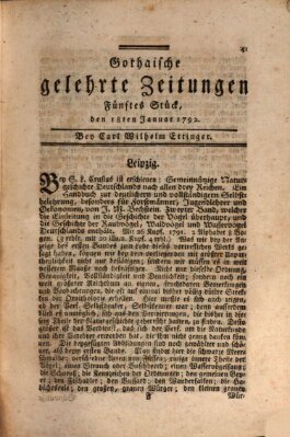 Gothaische gelehrte Zeitungen Mittwoch 18. Januar 1792