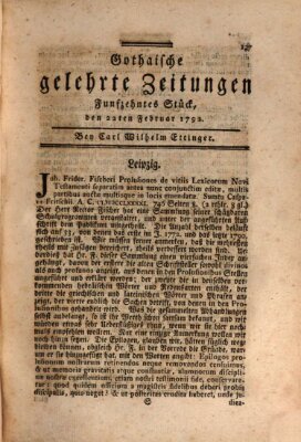 Gothaische gelehrte Zeitungen Mittwoch 22. Februar 1792