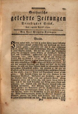 Gothaische gelehrte Zeitungen Samstag 14. April 1792