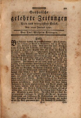 Gothaische gelehrte Zeitungen Samstag 2. Juni 1792