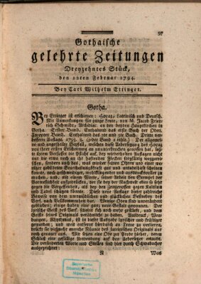 Gothaische gelehrte Zeitungen Mittwoch 12. Februar 1794