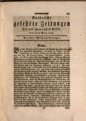 Gothaische gelehrte Zeitungen Mittwoch 12. März 1794