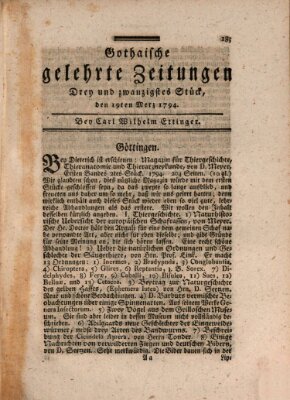 Gothaische gelehrte Zeitungen Mittwoch 19. März 1794