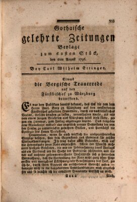Gothaische gelehrte Zeitungen Samstag 6. August 1796