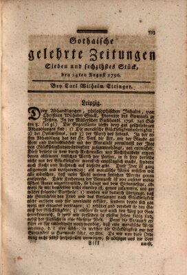 Gothaische gelehrte Zeitungen Mittwoch 24. August 1796