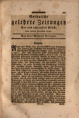 Gothaische gelehrte Zeitungen Mittwoch 12. Oktober 1796