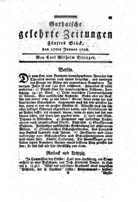 Gothaische gelehrte Zeitungen Mittwoch 17. Januar 1798