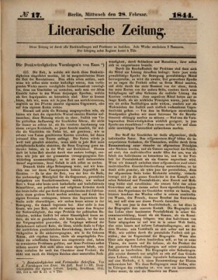 Literarische Zeitung Mittwoch 28. Februar 1844