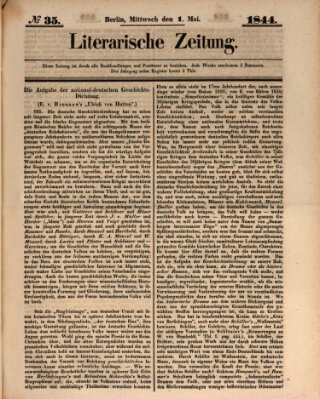 Literarische Zeitung Mittwoch 1. Mai 1844