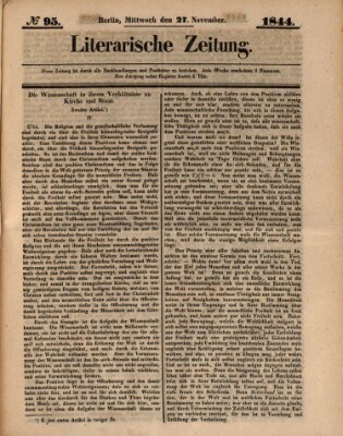 Literarische Zeitung Mittwoch 27. November 1844