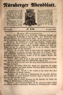 Nürnberger Abendblatt Mittwoch 3. Juli 1844