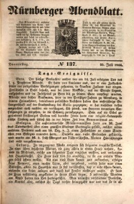 Nürnberger Abendblatt Donnerstag 25. Juli 1844