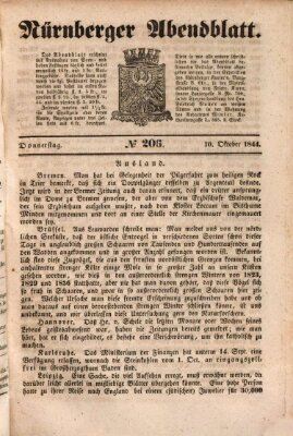 Nürnberger Abendblatt Donnerstag 10. Oktober 1844