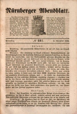 Nürnberger Abendblatt Samstag 9. November 1844