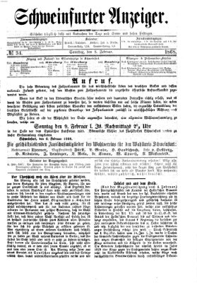 Schweinfurter Anzeiger Samstag 8. Februar 1868