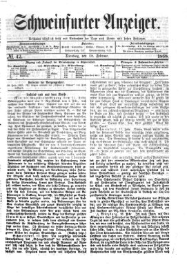 Schweinfurter Anzeiger Dienstag 18. Februar 1868