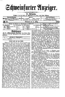 Schweinfurter Anzeiger Mittwoch 3. März 1869