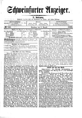 Schweinfurter Anzeiger Samstag 7. August 1869