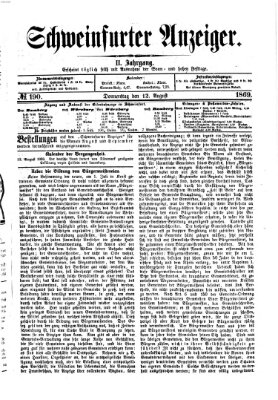 Schweinfurter Anzeiger Donnerstag 12. August 1869
