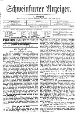 Schweinfurter Anzeiger Mittwoch 27. Oktober 1869